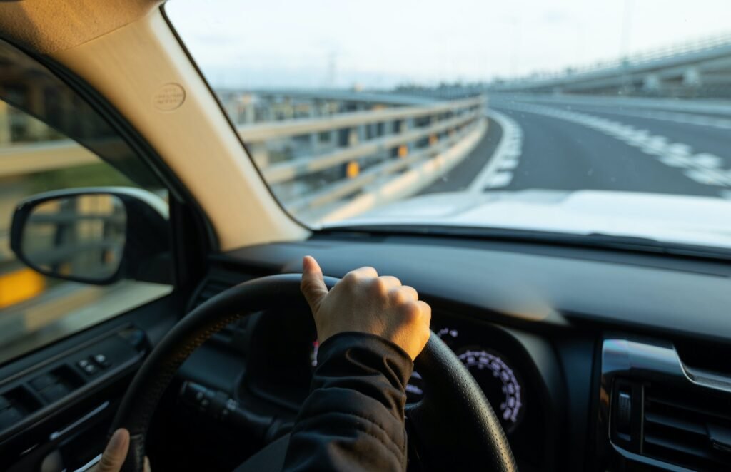 Driving car on highway in china